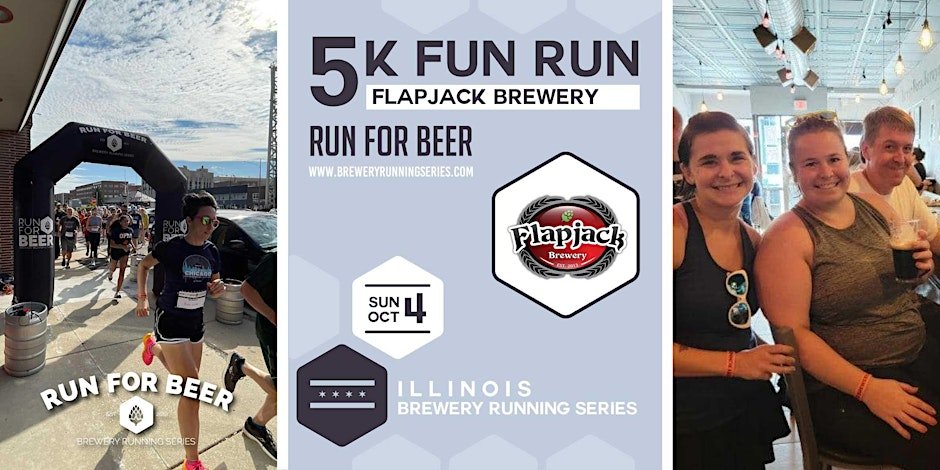 5k Fun Run x Flapjack Brewery | 2026 IL Brewery Running Series Logo