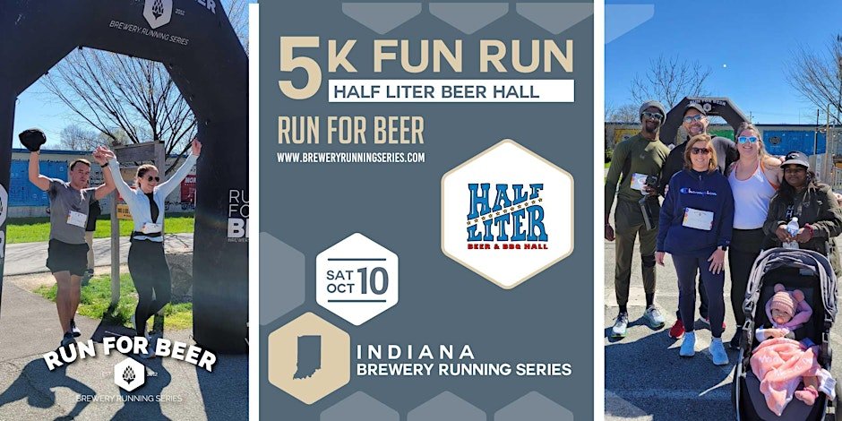 5k Fun Run x Half Liter | 2026 Indiana Brewery Running Series Logo