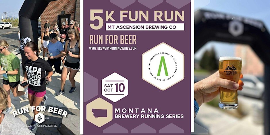 5k Fun Run x Mt Ascension Brewing| 2026 Montana Brewery Running Series Logo