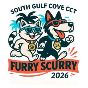 6th Annual South Gulf Cove CCT Furry Scurry 5K    (Feb. 21st 2026 8am)