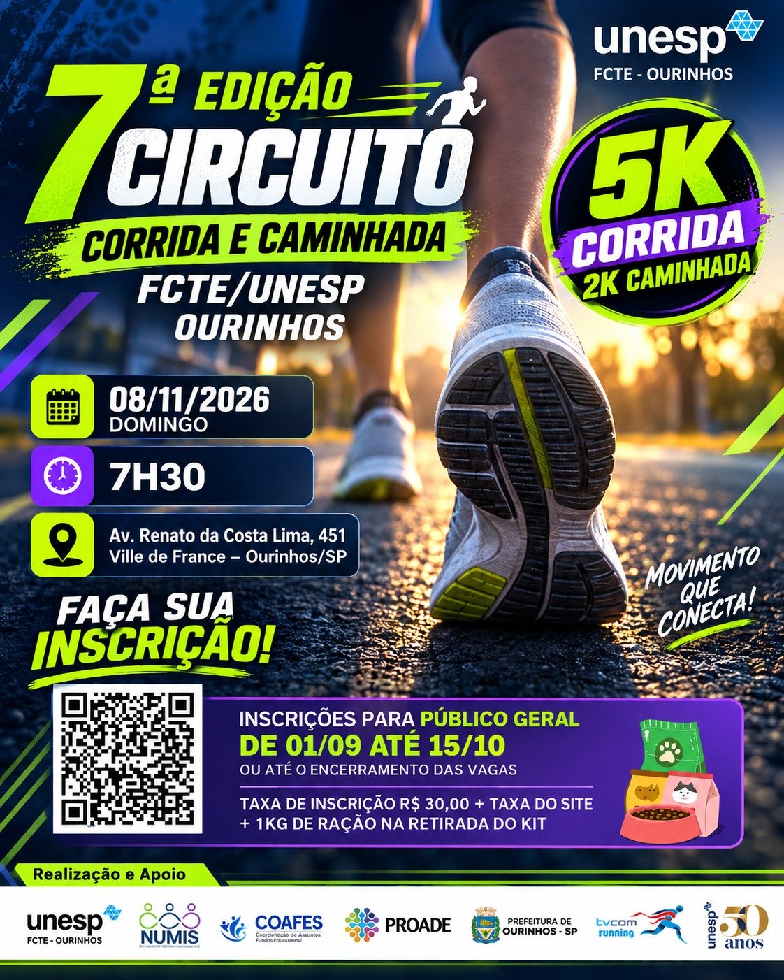 7º CIRCUITO DE CORRIDA E CAMINHADA UNESP OURINHOS Logo