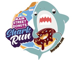 8:30 am Main Street Donuts Shark Run 5K Logo