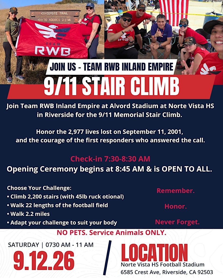 9/11 Memorial Stair Climb & Tribute | Riverside, CA
