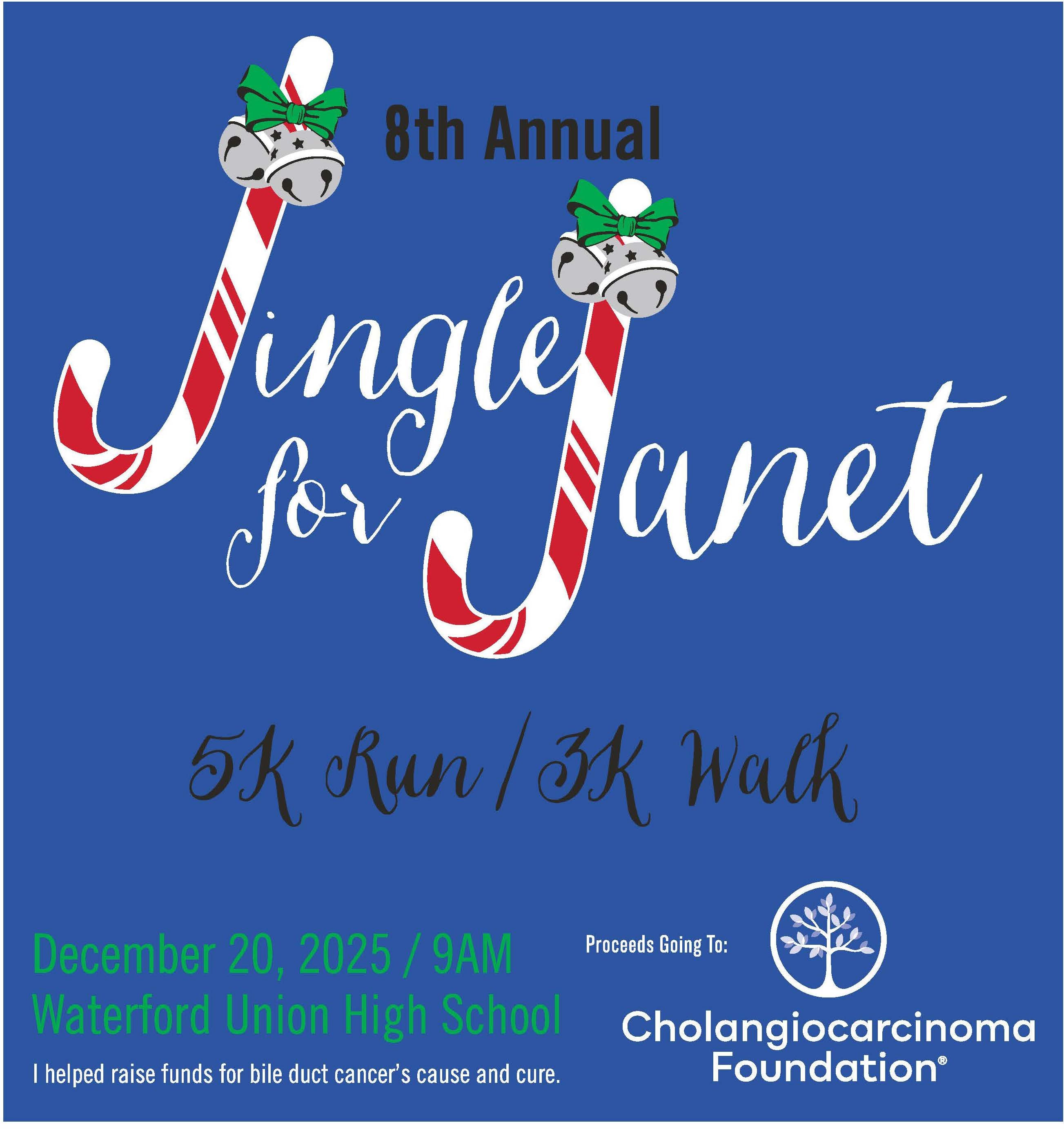9th Annual Jingle for Janet 5K/3K 2026 Logo