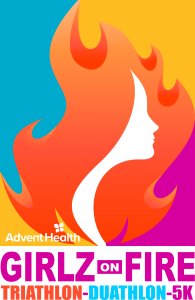 AdventHealth Girlz on Fire Women's Triathlon & 5K Logo