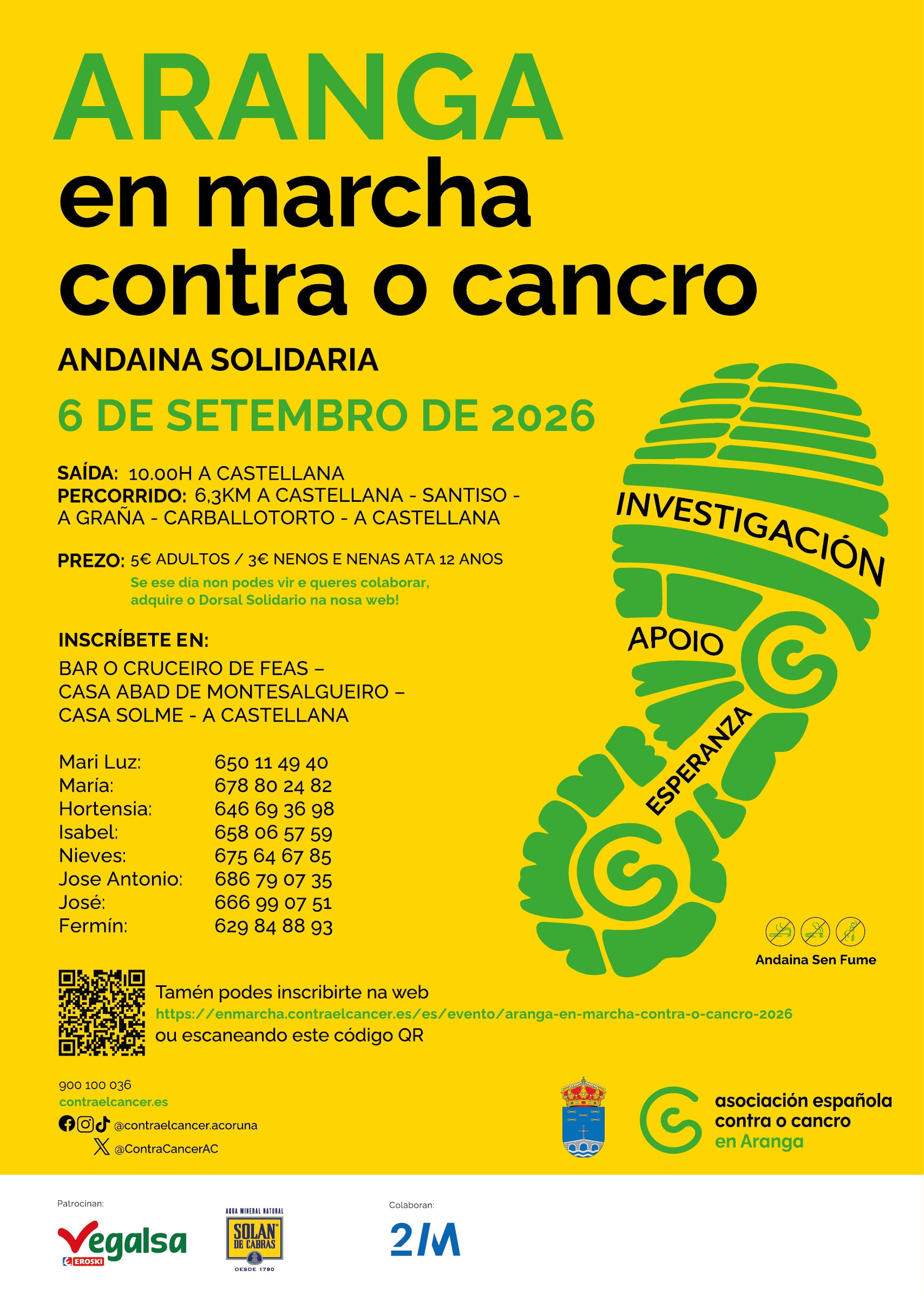 Aranga en Marcha Contra o Cancro 2026 Logo