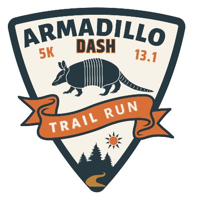Armadillo Dash 5K & Half Marathon Trail Run Logo