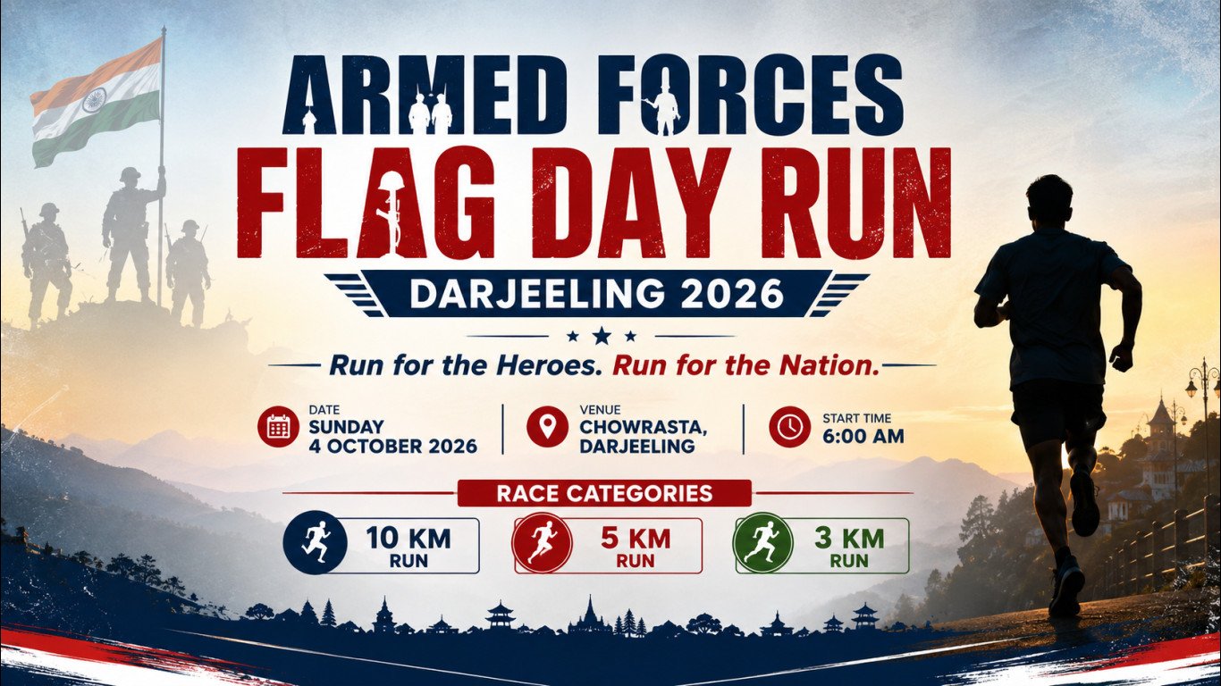 Armed Forces Flag Day Run – Darjeeling 2026 Logo