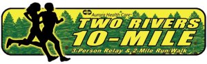 Aurora Health Care Two Rivers 10-Mile, 3-Person Relay, 2-Mile Run/Walk, & 1/3 Mile Kids' Run Logo