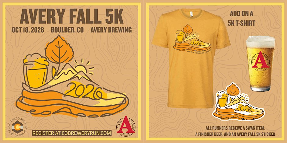 Avery Fall 5k | Avery Brewing | Boulder | 2026 CO Brewery Running Series Logo