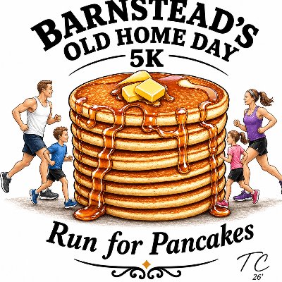 Barnstead's Old Home Day Run for Pancakes 5k Logo