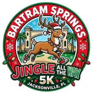 Bartram Springs Jingle All The Way 5k race and 1.55 mile Fun Run Logo