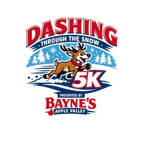 Bayne's Apple Valley Dashing Through The Snow 5K Trail Run Logo