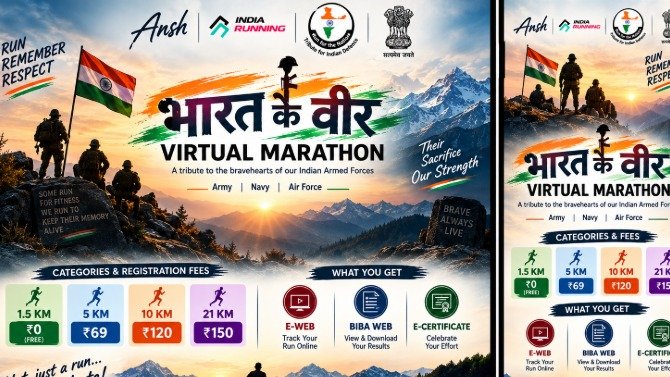 BHARAT KE VEER MARATHON Logo