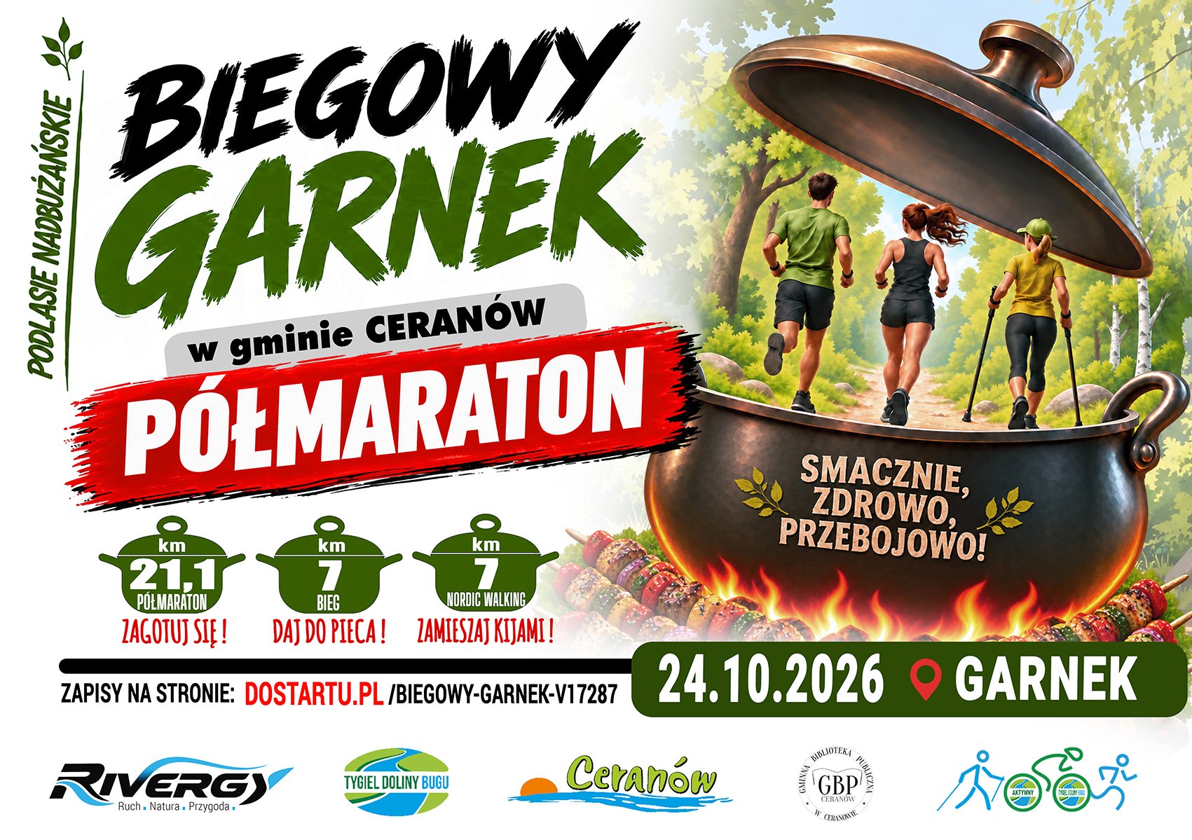 Biegowy GARNEK - Półmaraton w gminie Ceranów (Bieg 7 km • Nordic Walking 7 km) Logo