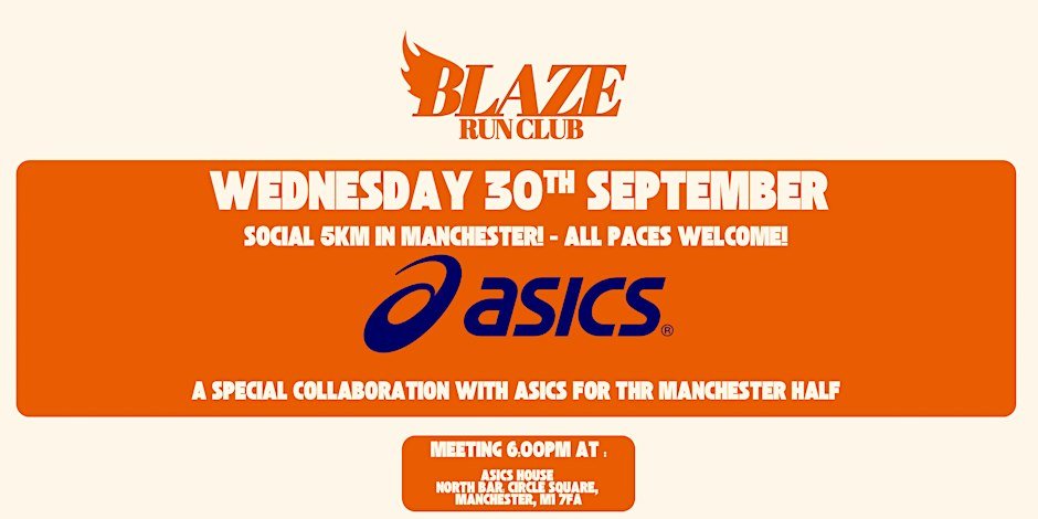 Blaze Run Club x Asics - Manchester Half  5km - Manchester Logo
