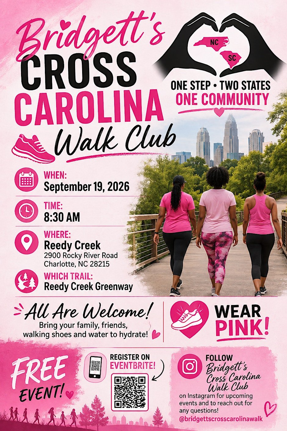 Bridgett's Cross Carolina Walk Club Logo