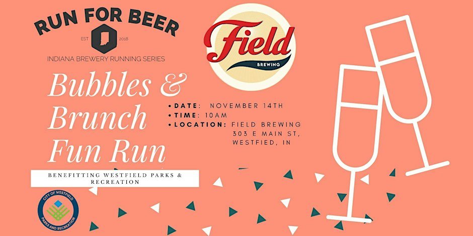 Bubbles & Brunch 5K FUN RUN | 2026 Indiana Brewery Running Series Logo