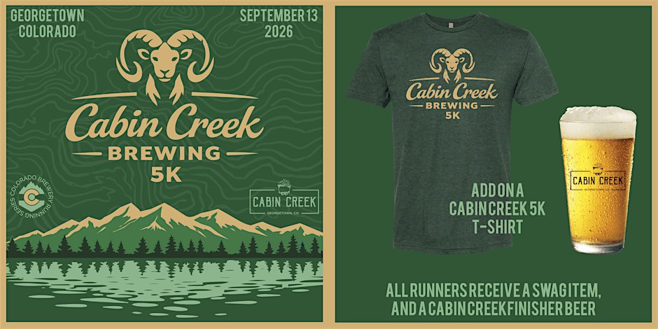 Cabin Creek 5k | Georgetown | 2026 CO Brewery Running Series Logo