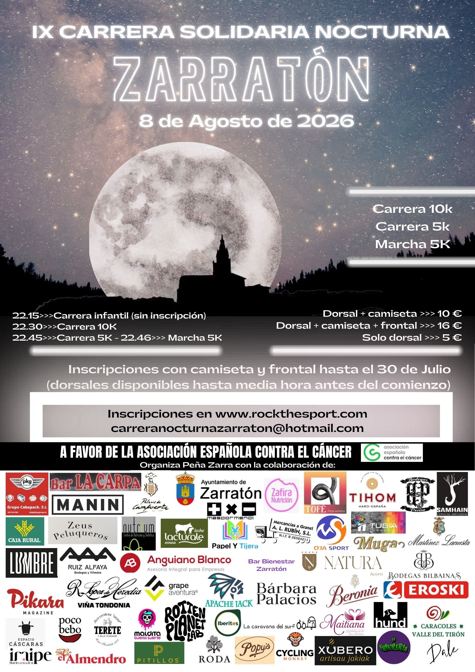 Carrera nocturna solidaria de Zarraton 2026