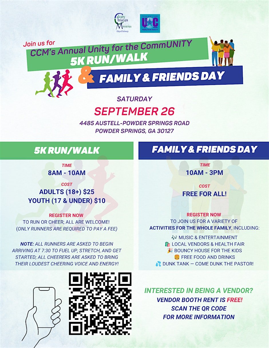 CCM Annual 5K + Family & Friends Day Logo