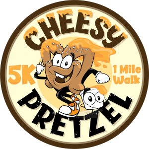 Cheesy Pretzel 5K and 1 Mile Walk Logo