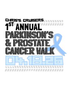 Chris's Cruisers Parkinson's and Prostate Cancer Awareness Walk Logo