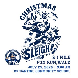 Christmas in July 5K & 1 Mile Fun Run/Walk Logo