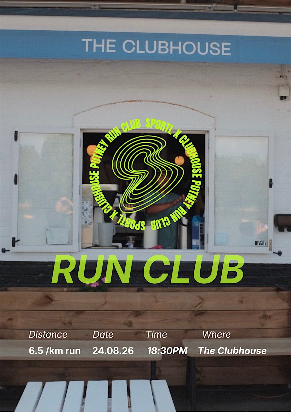 CLUBHOUSE PUTNEY X SPORTL RUN CLUB Logo