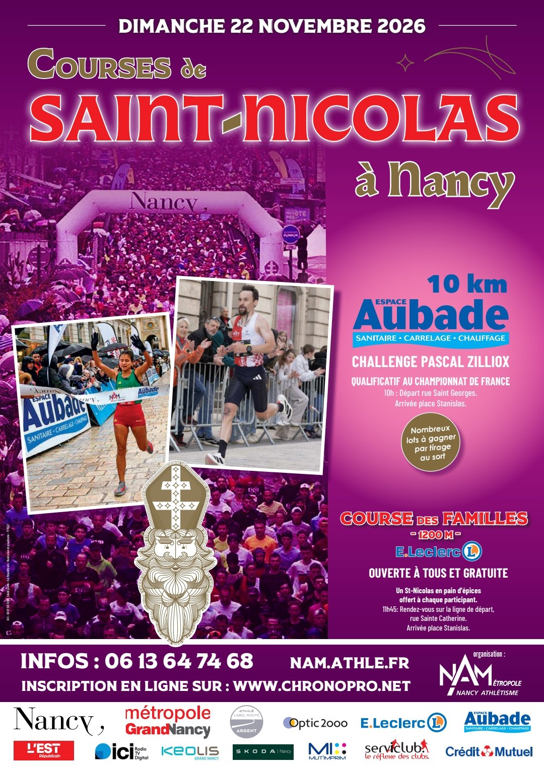 Courses de la St Nicolas 2026 – 10km Aubade Logo