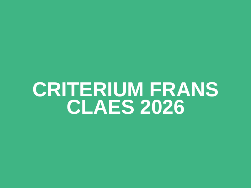 Criterium Frans Claes 2026
