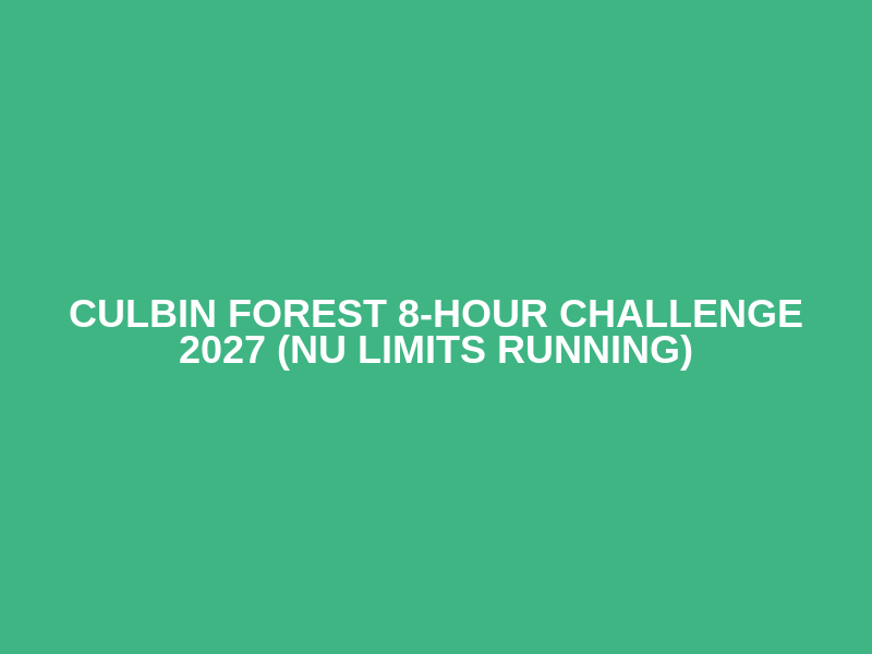 Culbin Forest 8-hour Challenge 2027 (NU Limits Running) Logo