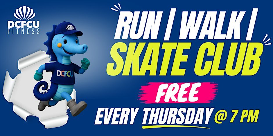 DCFCU Run/Walk/Skate Club! Logo