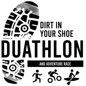 Dirt in Your Shoe Events weekend featuring: Duathlon, Kids Duathlon & Adventure Race Logo