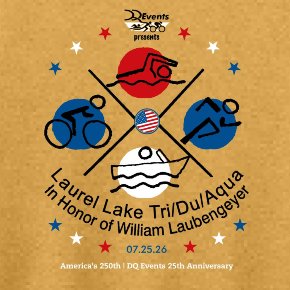 DQ Laurel Lake Triathlon, Duathlon, Aquabike, Aquathlon, & Super Sprint Triathlon in honor of William Laubengeyer *# Logo