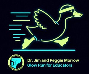 Dr. Jim and Peggie Morrow Glow Run for Educators 5K Logo