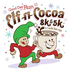 Elf 'N' Cocoa 8K/5K & 1 Mile Fun Run Logo