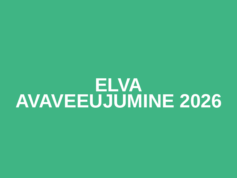 ELVA AVAVEEUJUMINE 2026 Logo