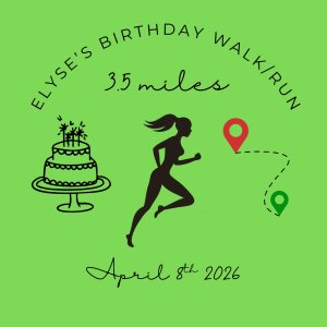 Elyse's 35th 3.5 mile fun walk/run Logo