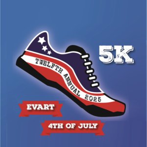 Evart 4th of July 5K walk/run Logo