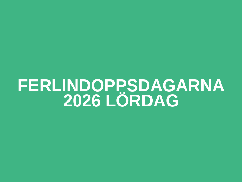 Ferlindoppsdagarna 2026 Lördag Logo