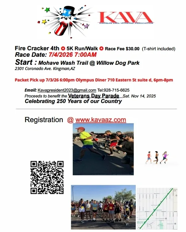 Fire Cracker 4th 5K Run/Walk  www.kavaaz.com Logo