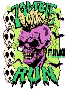 Fort Branch Sinister Cellar Zombie 5K Run/Walk/Lil Zombie Kids Fun Run Logo