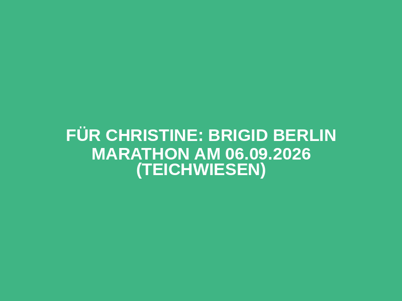 FÜR CHRISTINE: Brigid Berlin Marathon am 06.09.2026 (Teichwiesen) Logo