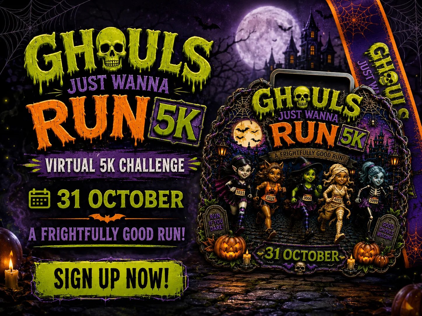 Ghouls Just Wanna Run 5k Logo