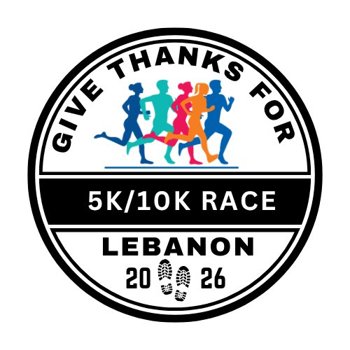 Give Thanks for Lebanon 5K-10K Run 2026 Logo