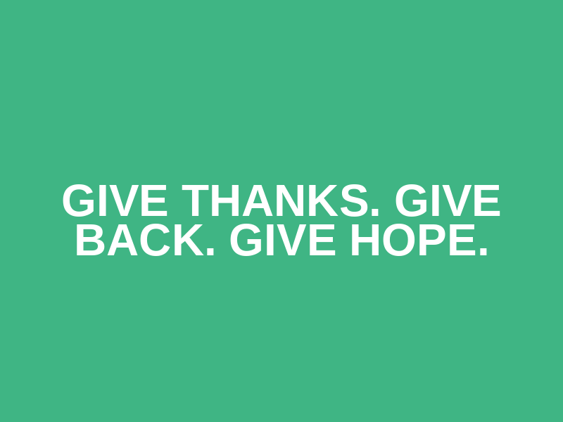GIVE THANKS. GIVE BACK. GIVE HOPE.  Logo