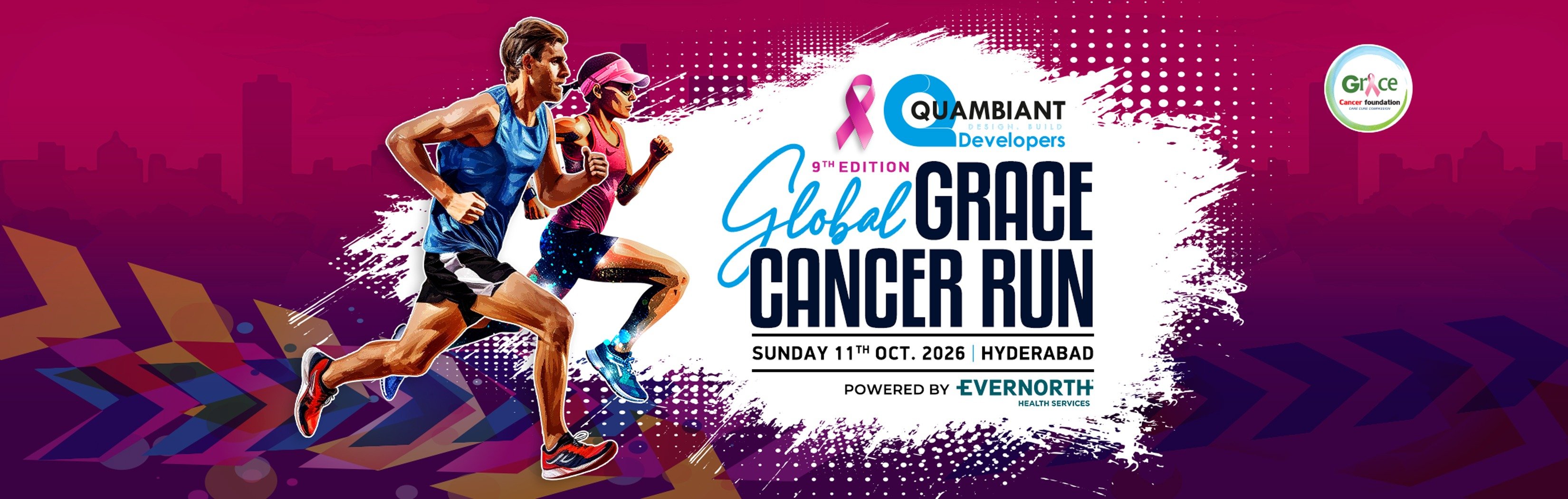 Global Grace Cancer Run 2026 - Hyderabad in-person Logo