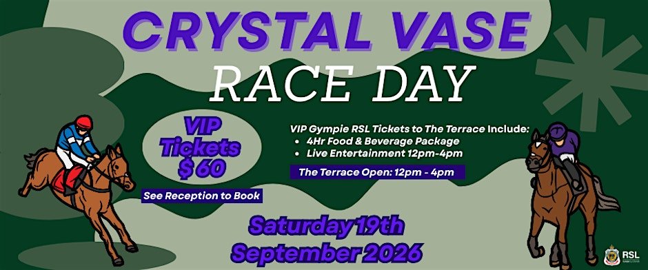 Gympie RSL Crystal Vase Race Day Logo
