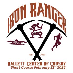 Hallett Indoor Iron Ranger Triathlon Short Course/Long Course Logo